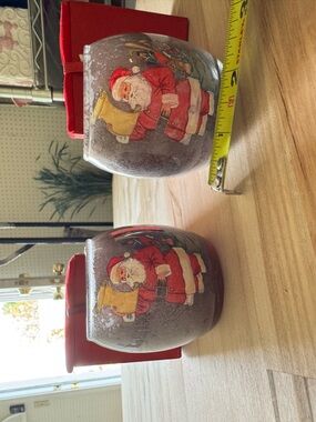 Vintage Santa candle holders
